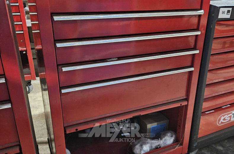 Werkzeugwagen WÜRTH, 5 Züge, rot