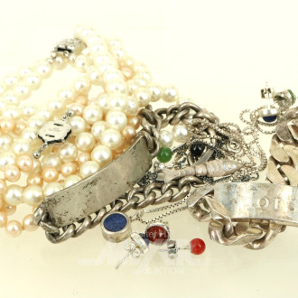 kl. Konvolut Silberschmuck, überw. 835er und 925er Silber