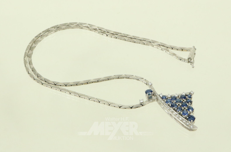 Collier mit 14 kl. Saphiren und 22 kl. Brillanten