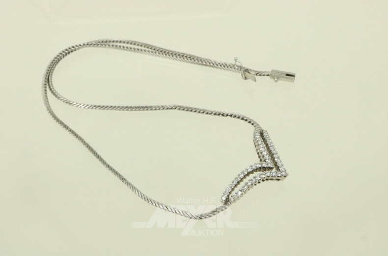 Collier mit ca. 51 kl. Brillanten von zus. ca. 1,00 ct.