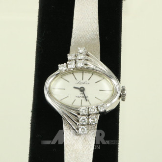 Damenarmbanduhr mit 12 kl. Brillanten, 70iger Jahre-Stiel