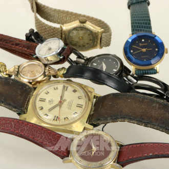 7 div. Damen- und Herrenarmbanduhren