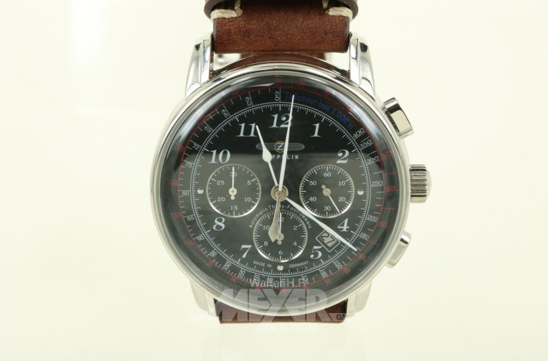 Herrenarmbanduhr, Chronograph mit Sichtboden