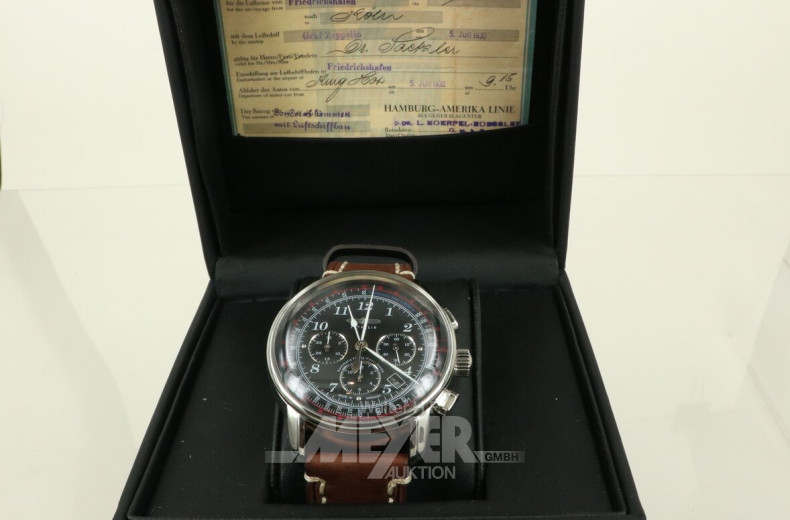 Herrenarmbanduhr, Chronograph mit Sichtboden