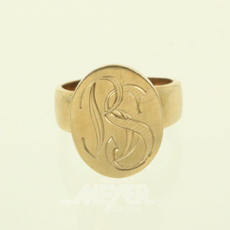 Herrenring mit Monogramm 'BS'