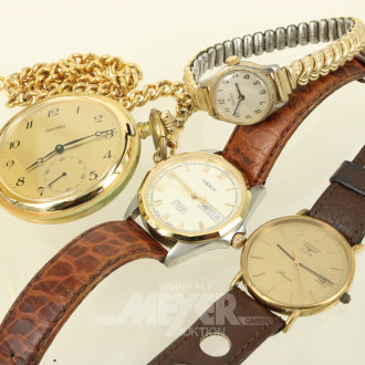 Damenarmbanduhr „Exquisit“, vergoldet, defekt