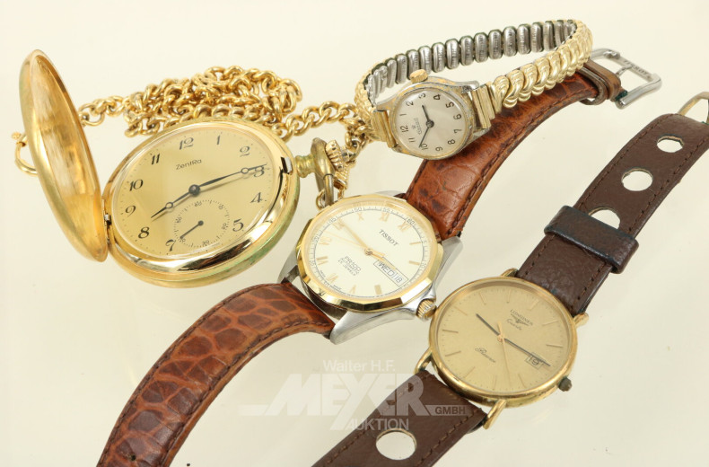 Damenarmbanduhr „Exquisit“, vergoldet, defekt