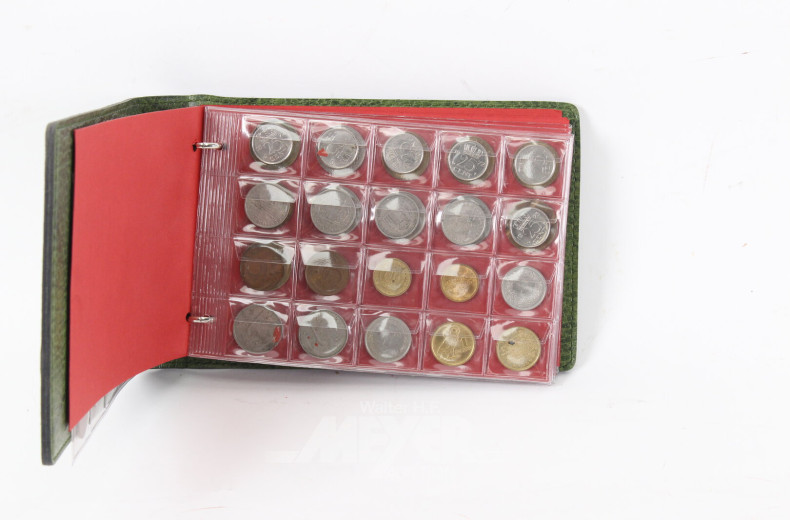 kl. Münzalbum mit Kleinmünzen u. BRD D-Mark