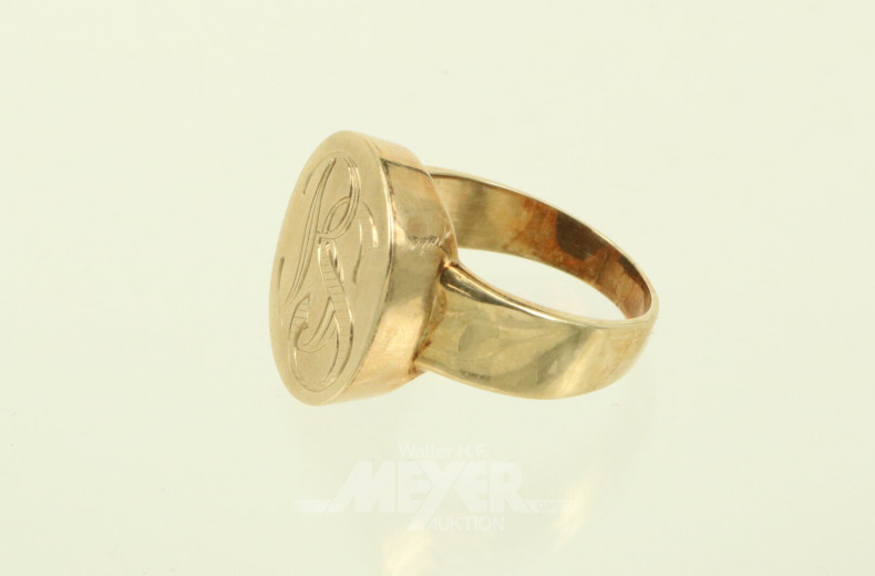 Herrenring mit Monogramm 'BS'