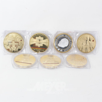 7 Gigantenmedaillen aus dem Abonnement, div. Motive