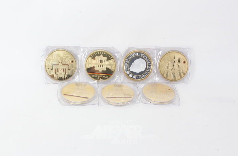 7 Gigantenmedaillen aus dem Abonnement, div. Motive