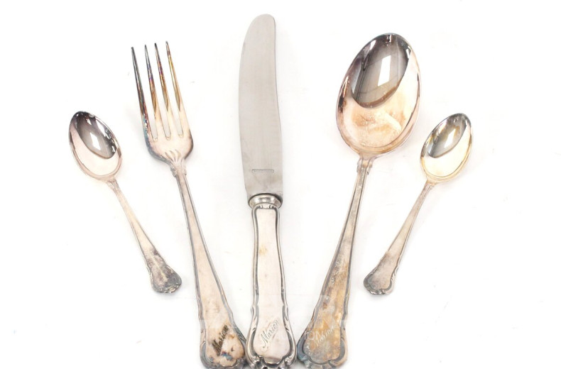 48 Teile Silberbesteck, mit Monogramm "Marion", best. aus: