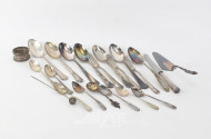 19 Teile Silberlöffel und Tortenheber