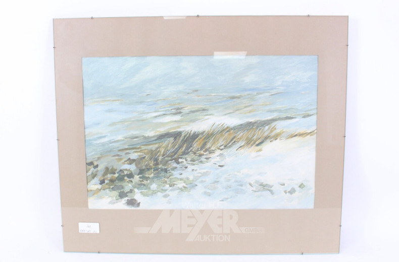 3 Mischtechniken "Winterliche Küste"