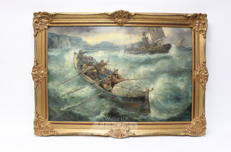 Gemälde "Schiffbruch vor Küste"