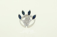 Fantasievoller Ring mit 4 Saphiren und kl. Brillanten