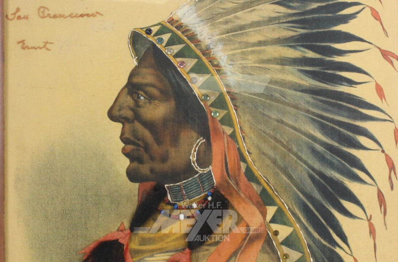 2 Mischtechniken und 1 Aquarell, div. Motive