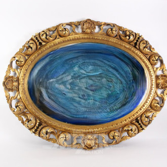 großer, ovaler Wandspiegel mit Prunkrahmen