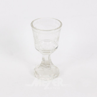 Freimaurer-Glas mit Widmung und Gravurer