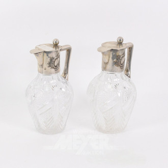 Paar Kristall-Kannen mit 800er Silbermontierung