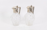 Paar Kristall-Kannen mit 800er Silbermontierung