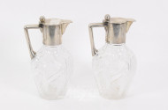 Paar Kristall-Kannen mit 800er Silbermontierung