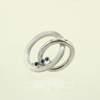 Brosche mit 3 kl. Saphiren