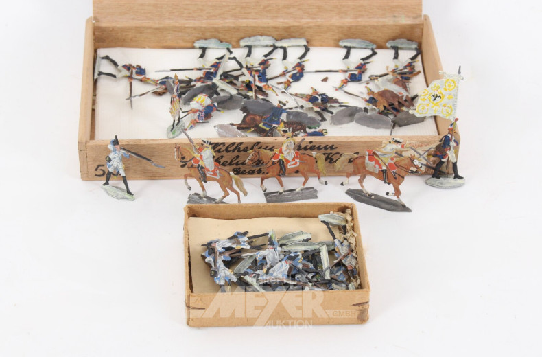 kl. Posten handbemalte Zinnfiguren