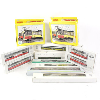 Konvolut Modell-Straßenbahnen, geöffnete OVP, ca. 39 Stück, bespielt