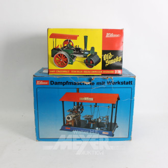 Dampfmaschine mit Werkstatt sowie 1 Dampf-Straßenwalze, WILESCO