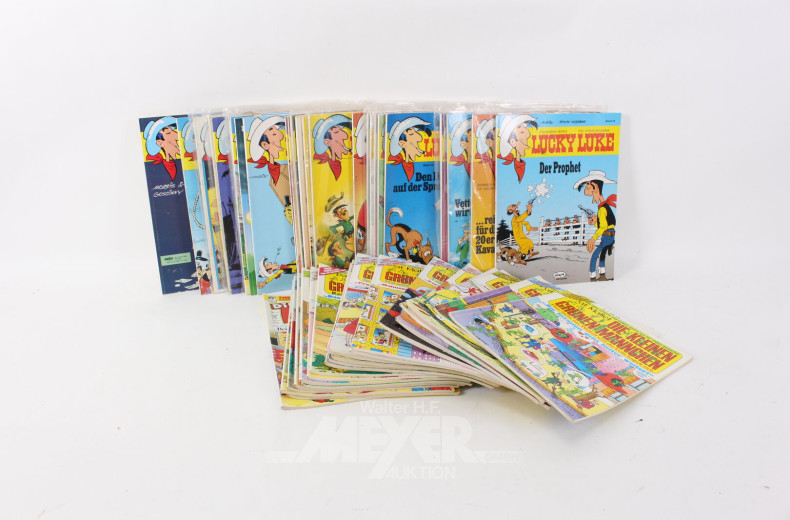 Konvolut versch. Comic-Hefte, u.a. Lucky Luke, Sturmtruppen, ca. 152 Stück