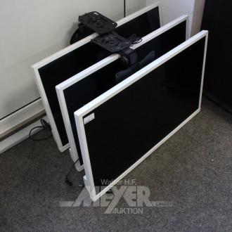 3 Monitore / TV-Geräte, weiß