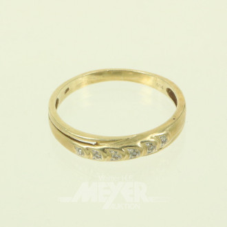 Damenring, besetzt mit 6 kl. Diamanten