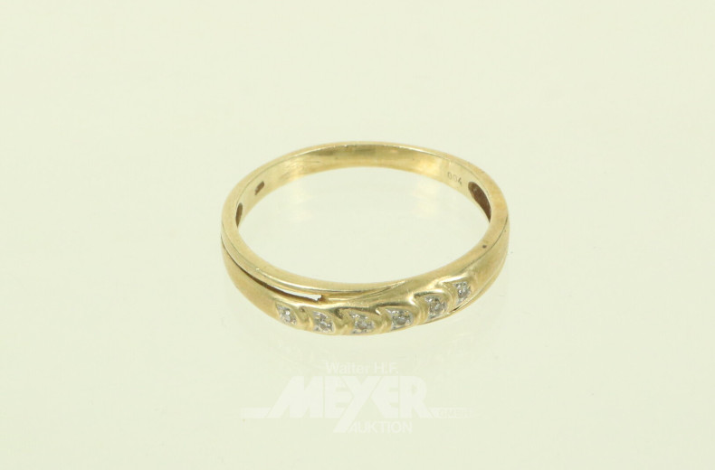 Damenring, besetzt mit 6 kl. Diamanten