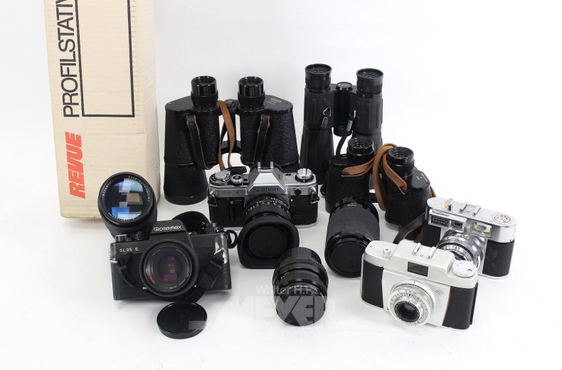 Posten Fototechnik u. Ferngläser, u.a. Rollei, Vogtländer, Minolta
