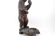 Holzschnitzfigur / Schirmständer "Bär"