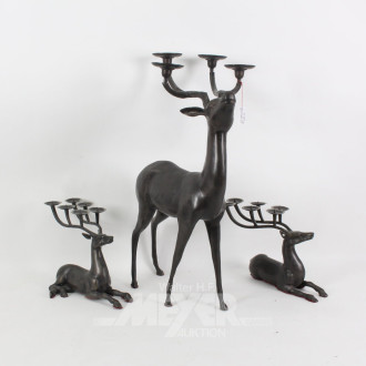 3 versch. Tischkerzenleuchter