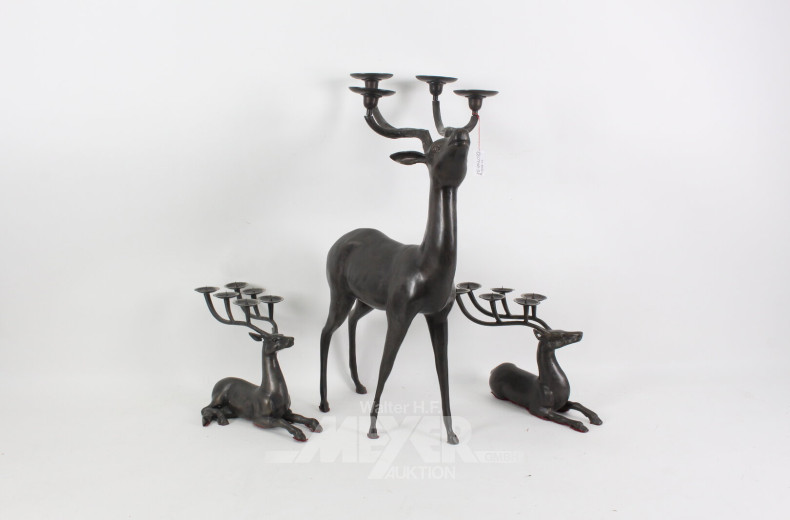 3 versch. Tischkerzenleuchter