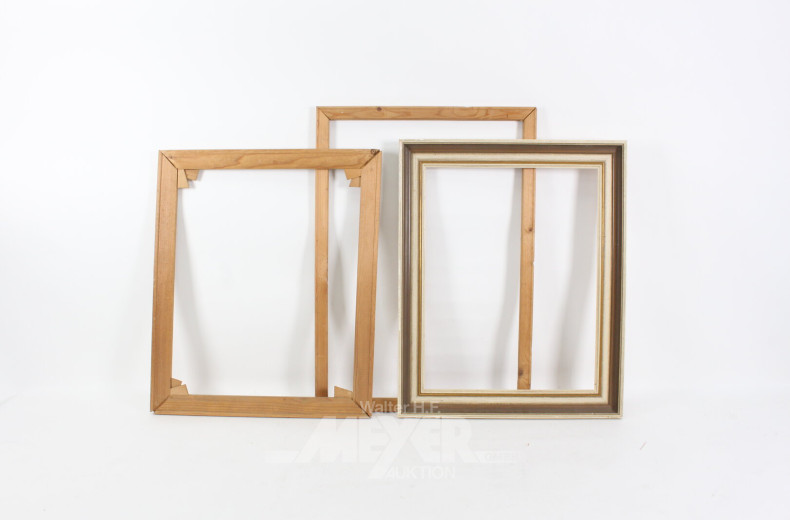 6 versch, Bilderrahmen, darunter Keil-, Holz- u. Alurahmen