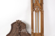 Paar Holzpaneelen, gotischer Stil, Handgeschnitzt
