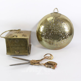 antiker Fußwärmer, Wanddekoration, gr. Schneider/Lederschere