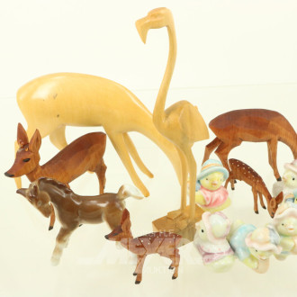 kl. Posten versch. Holz- und Keramik-Figuren