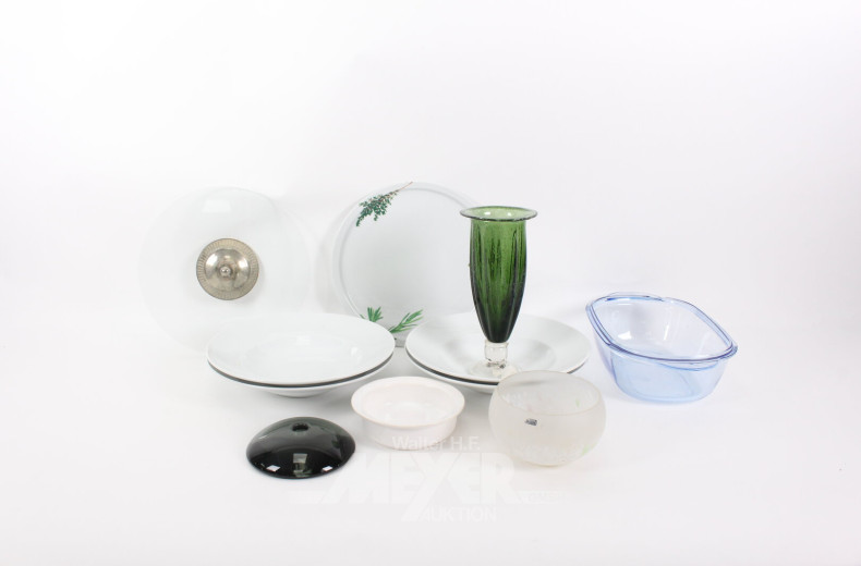 Konvolt: Pastateller, Kerzenständer, Schalen, Vasen etc.