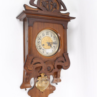 Jugendstil-Wanduhr, Eiche, um 1910