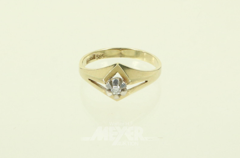 Damenring, besetzt mit 1 kl. Diamanten