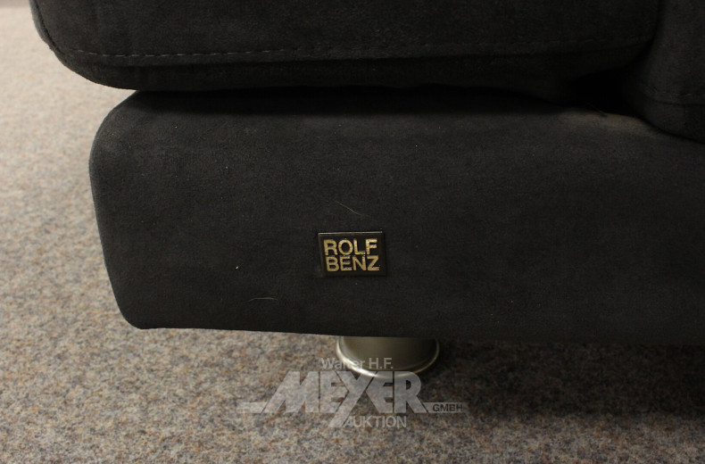 2 Zweisitzer mit Stoffbezug in 'schwarzgrau'