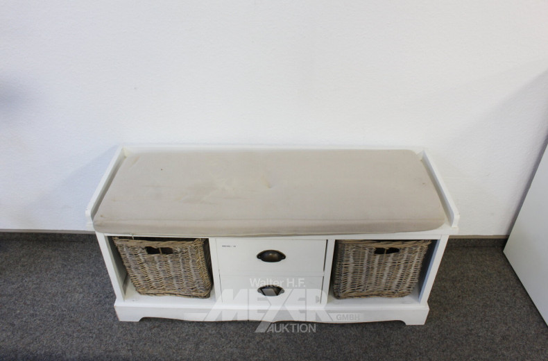 (Garderoben)bank, weiß