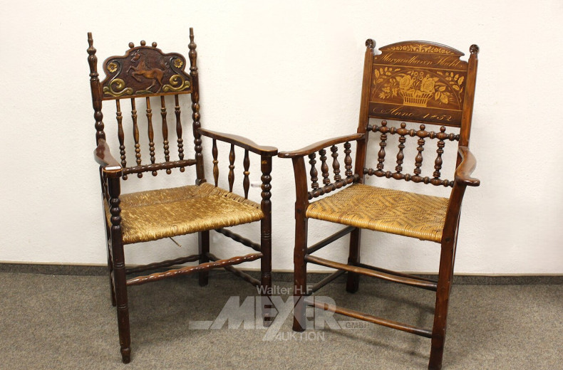 2 versch. Hochzeitsstühle