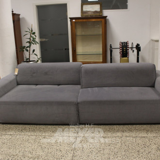 mod. Sofa 2-tlg., gau mit verstellbarer Rückenlehne