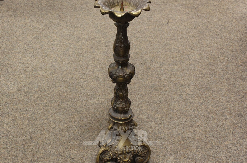 Kerzenständer, Messing/Bronze-Legierung angelaufen, ca. 59 cm